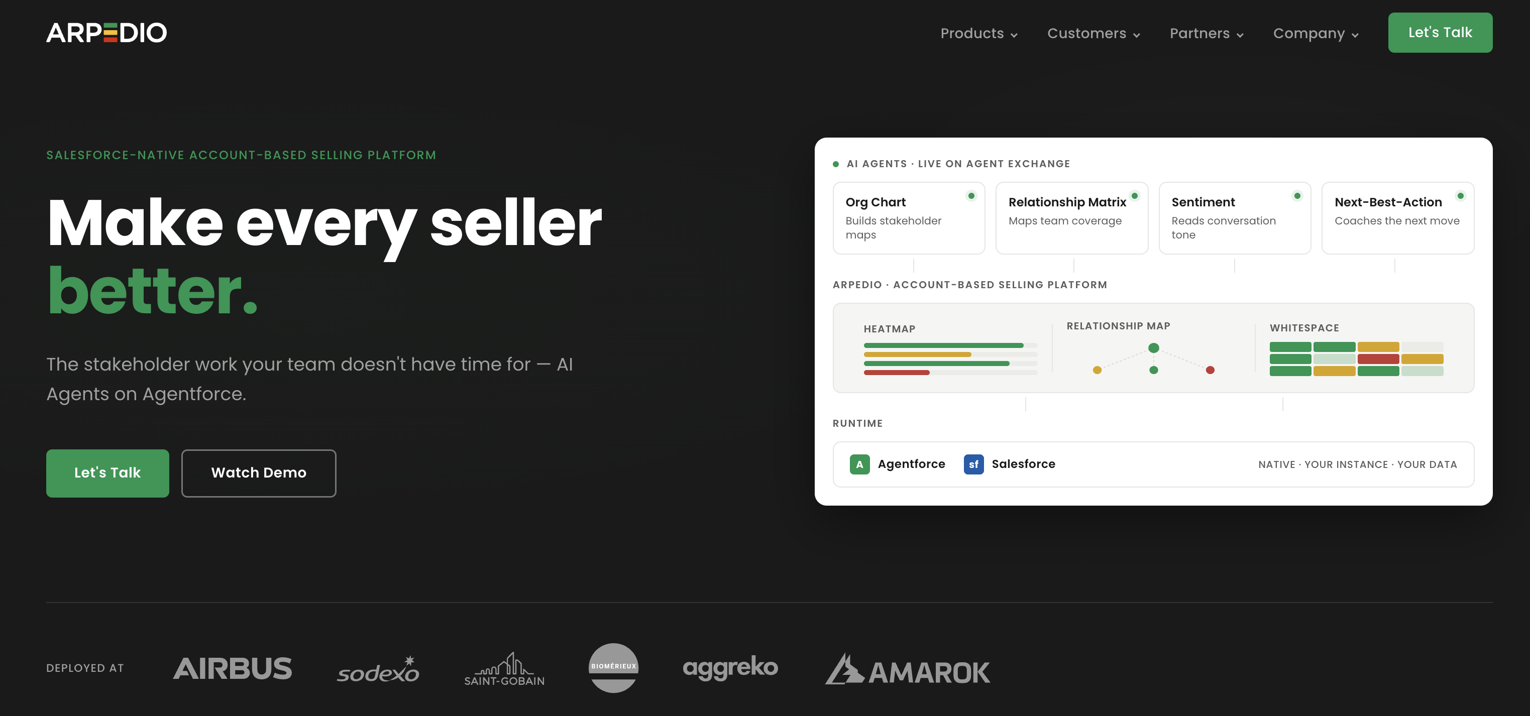 ARPEDIO website — Salesforce-native Account-Based Selling platform. Built from a GTM Blueprint by Outcome Marketing.